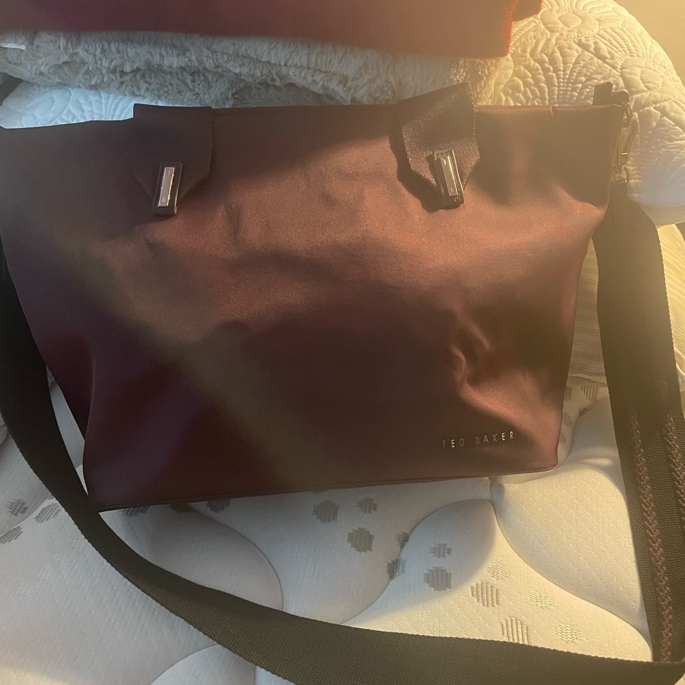 Ted Baker Burgundy Crossbody Bag with removable strap.